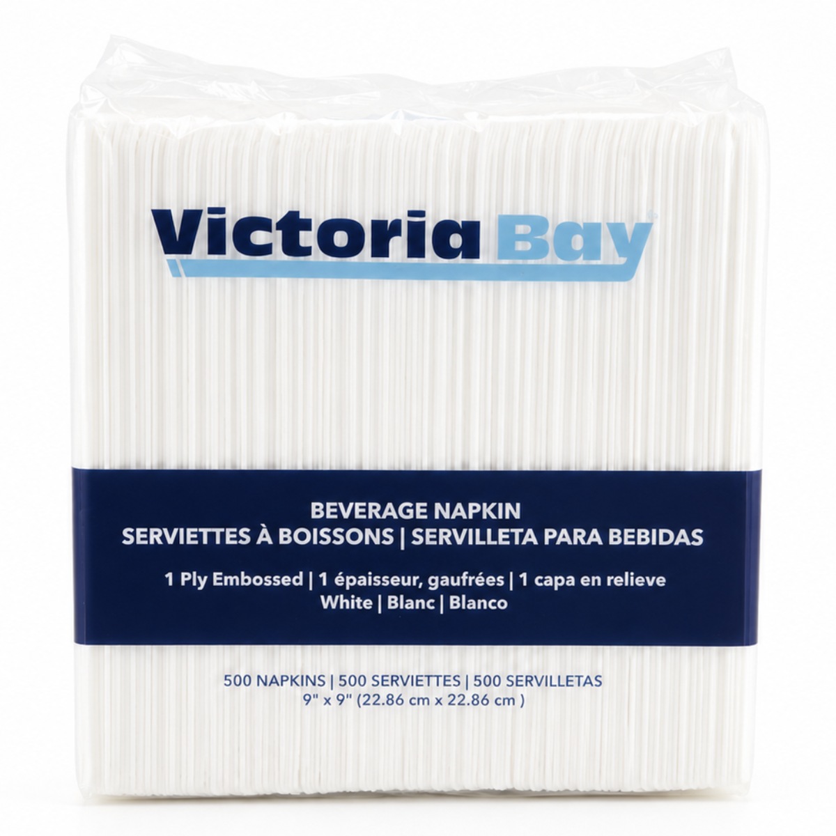 Victoria Bay Beverage Napkin WHT 1PLY