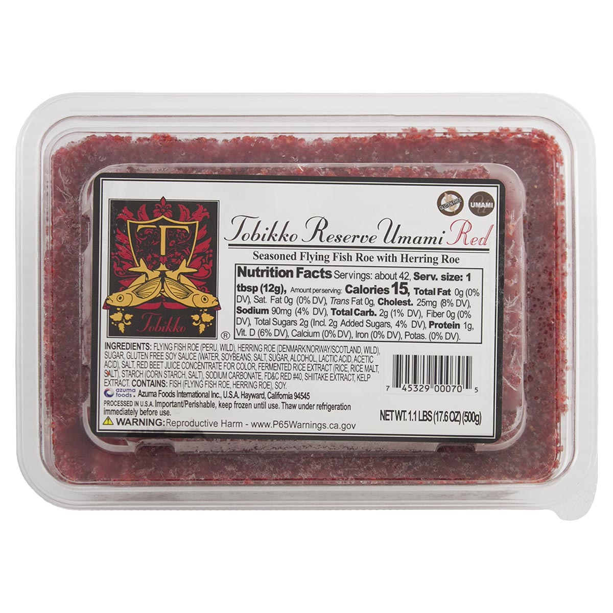 Azuma Red Tobiko (Seasoned Flying Fish Roe)