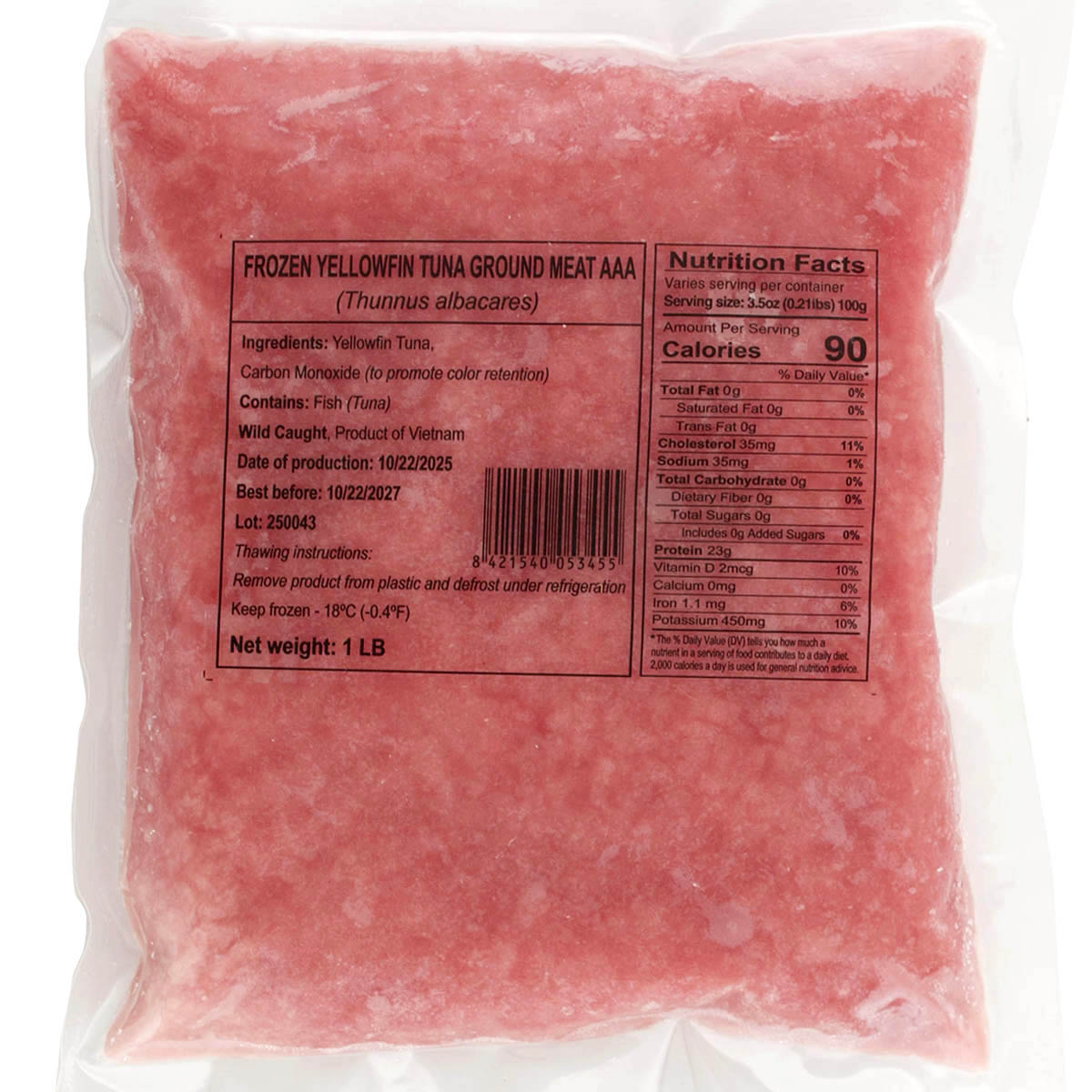 Ancavico Frozen Yellowfin Tuna Ground Meat AAA